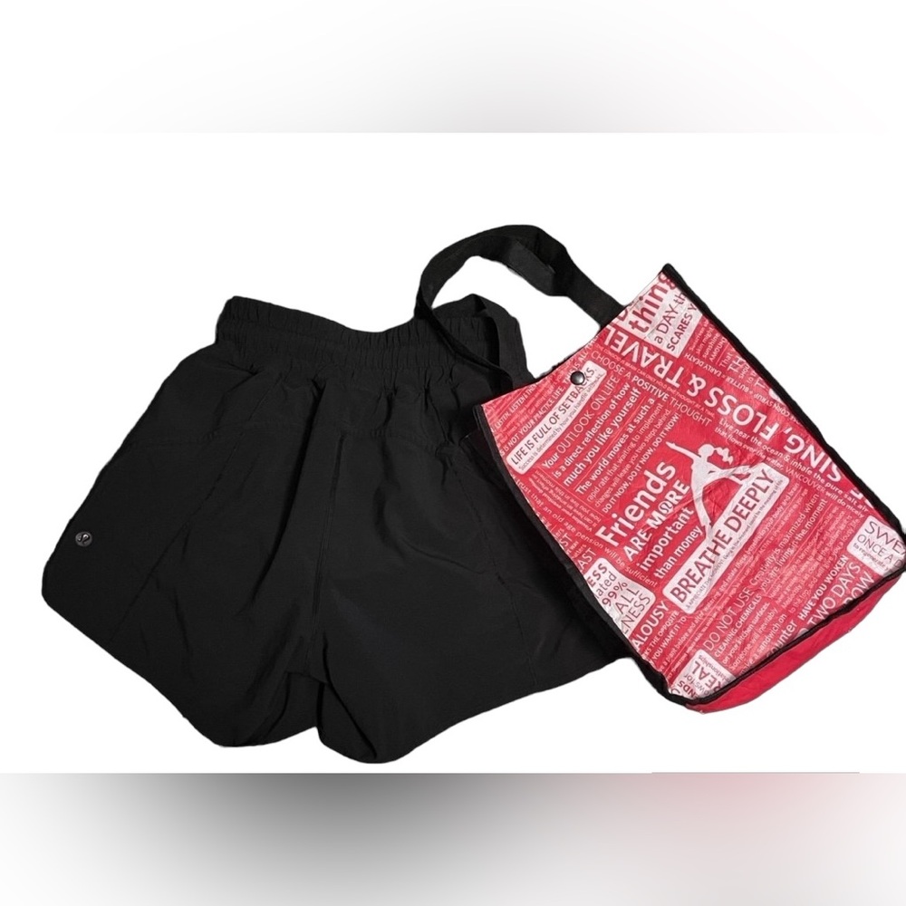 Lululemon run high rise lined hotty hot black shorts 4” size 4
